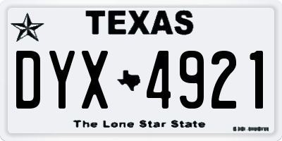 TX license plate DYX4921