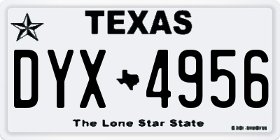 TX license plate DYX4956