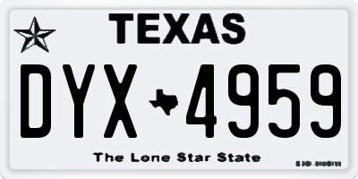 TX license plate DYX4959