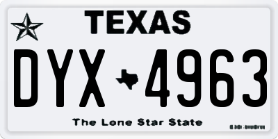 TX license plate DYX4963