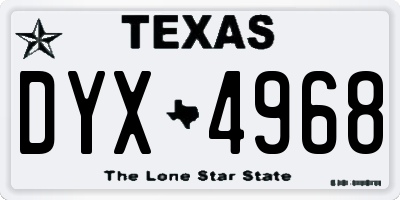 TX license plate DYX4968