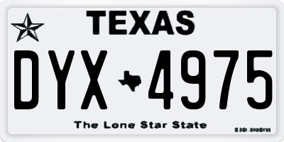 TX license plate DYX4975