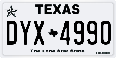 TX license plate DYX4990
