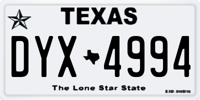 TX license plate DYX4994