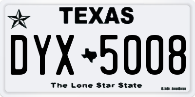 TX license plate DYX5008
