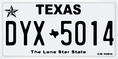 TX license plate DYX5014