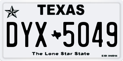TX license plate DYX5049