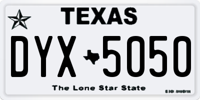 TX license plate DYX5050