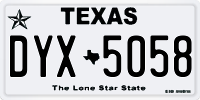 TX license plate DYX5058