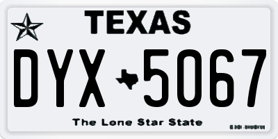 TX license plate DYX5067
