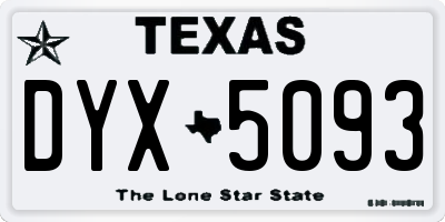 TX license plate DYX5093