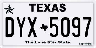 TX license plate DYX5097