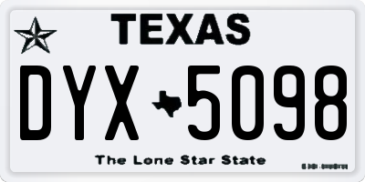 TX license plate DYX5098