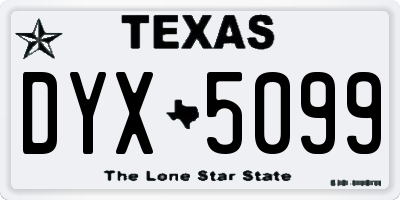 TX license plate DYX5099