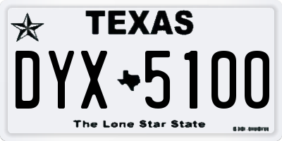 TX license plate DYX5100