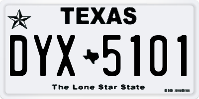 TX license plate DYX5101
