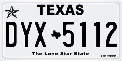 TX license plate DYX5112