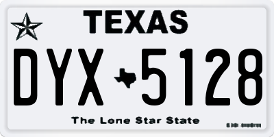 TX license plate DYX5128