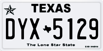 TX license plate DYX5129