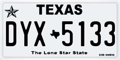 TX license plate DYX5133