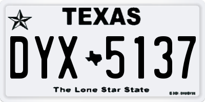 TX license plate DYX5137