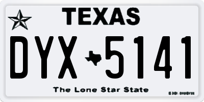 TX license plate DYX5141