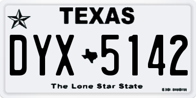 TX license plate DYX5142