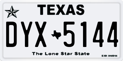 TX license plate DYX5144