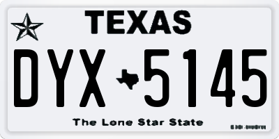 TX license plate DYX5145