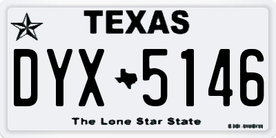 TX license plate DYX5146
