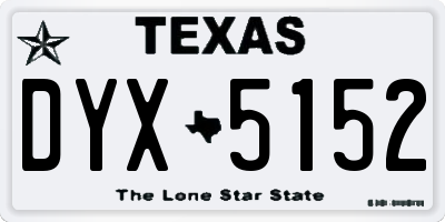 TX license plate DYX5152