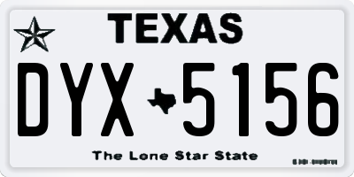 TX license plate DYX5156