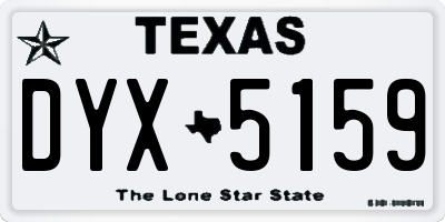 TX license plate DYX5159