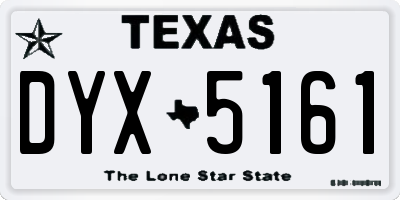 TX license plate DYX5161