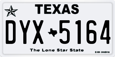 TX license plate DYX5164