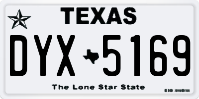 TX license plate DYX5169