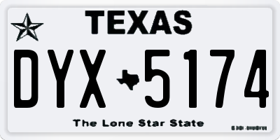 TX license plate DYX5174