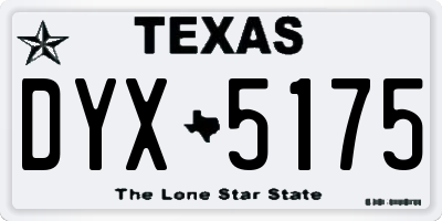 TX license plate DYX5175