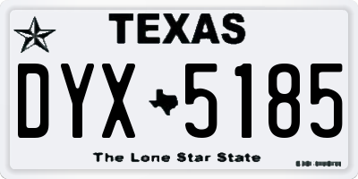 TX license plate DYX5185
