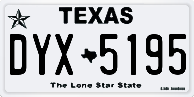 TX license plate DYX5195