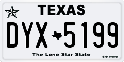 TX license plate DYX5199
