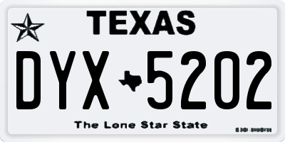 TX license plate DYX5202