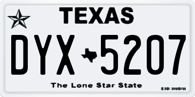 TX license plate DYX5207