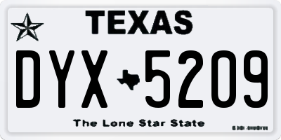 TX license plate DYX5209