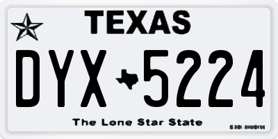 TX license plate DYX5224