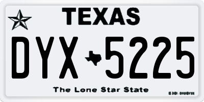 TX license plate DYX5225