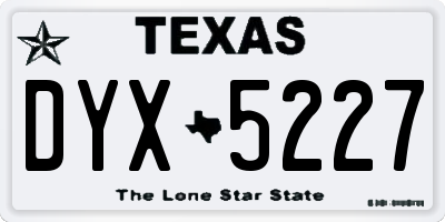 TX license plate DYX5227