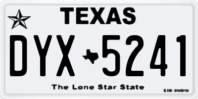 TX license plate DYX5241