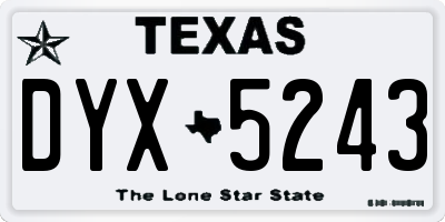 TX license plate DYX5243
