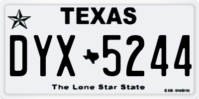 TX license plate DYX5244